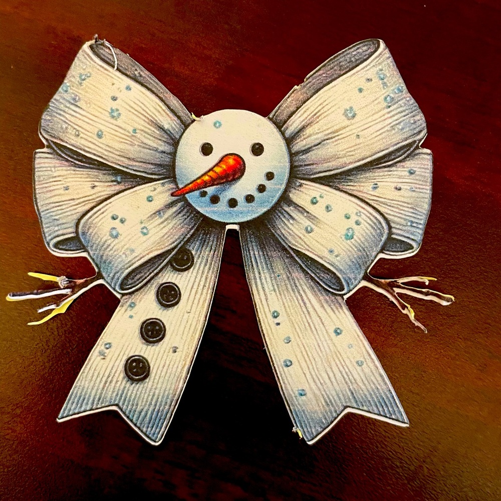 Snowman bow sticker